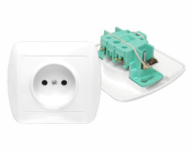 Gniazdo podtynkowe bez uziemienia, 1x