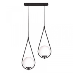 Lampa wisząca NEVE BLACK z szklanymi białymi kulami kloszami K-4771 Kaja Lighting