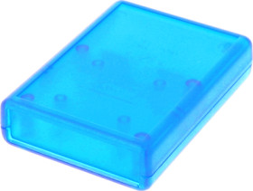 ABS device enclosure, (L x W x H) 91 x 66 x 21 mm, blue/transparent, IP54, 1593STBU