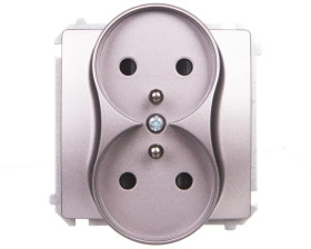 Simon Basic Gniazdo podwójne z/u 16A, 250 V stal inox BMGZ2Mz.01/21