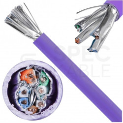 Kabel sieciowy U/FTP kat.6A skrętka 4x2x0,56mm wewnętrzny Dca bezhalogenowy LSOH fioletowy NEKU