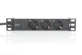 Listwa zasilająca do szaf rack (PDU) 10 cali 3x Schuko DN-95411