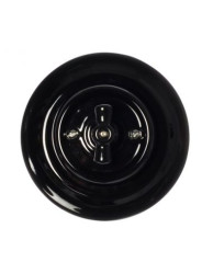 CERAMICZNY WŁĄCZNIK STERUJĄCY ROLETAMI PODTYNKOWY Z POKRĘTŁEM CZARNY Z RAMKĄ 2WSRPOKRB