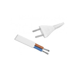 Kabel zasil. sieciowy 1,5m biały 2x0,75mm biały przewód