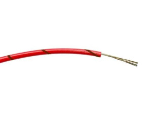 Przewód jednożyłowy linkowy, 0,5 mm², 16/0,2 mm, 20 AWG, PVC, 1 kV AC, Brązowy/Czerwony, dł. 100m, RS PRO