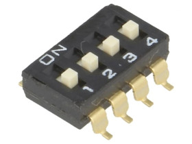 Przełącznik DIP-SWITCH Ilość sekcji 4 ON-OFF 0,025A/24VDC A6S-4104-H
