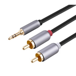 Kabel jack 3,5st-2*RCA 1.2m HQ NEPOWER PRO SLIM