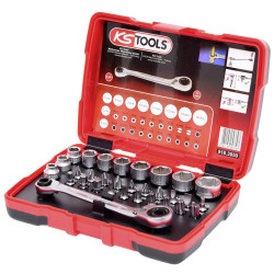 KS Tools 918.3050 1/4&quot; &#x2B; 11&#xA0;mm Go Through Socket And Bit Set, 31&#xA0;Pcs