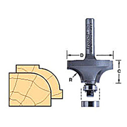 Trend 46/150 x 1/2 TCT Bearing Guided Ovolo &amp; Round Over 12.7mm Radius