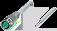 Sensor actuator cable, M12 cable socket, straight, A to open end, 4 pole, 5 m, PUR, gray, 4 A, 233720