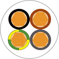 Kabel zasilający 4 Core PVC Sheath Biały 8.87mm od , 300 V, 500 V