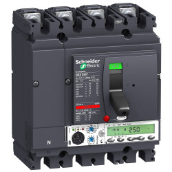 Wyłącznik kompaktowy MCCB, 4-biegunowy, 250A, 690V, Stałe, Schneider Electric, LV4