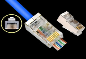 WTYK RJ45 8P8C KAT.5e DRUT FTP RJ-45 PRZELOTOWY