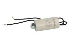 Kondensator; silnikowy (rozruchowy); CBB60 4uF/450V; 4uF; 450V; fi 30x57mm; z przewodami; śruba z nakrętką; Shenge; RoHS