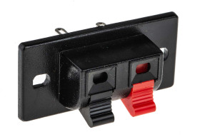 Kostka zaciskowa do głośników Żeński 2-pinowe Montaż na panelu 3A Szybkozłączne kolor Czarny