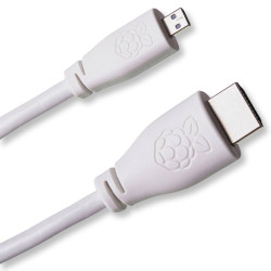 Cable microHDMI - HDMI 2.0 original white 1m for Raspberry Pi 4 5