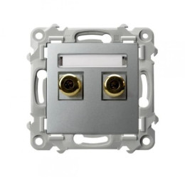 SZAFIR Gniazdo głośnikowe pojedyncze srebrny GGN-1Z/m/18