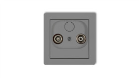 Deco Gniazdo Antenowe Rtv Przelotowe 9Db Szary Mat 27Dg9p