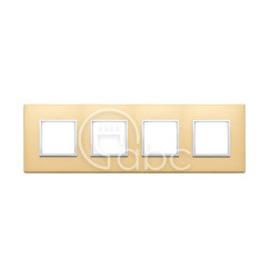 Ramka ozdobna Eikon Evo, 2+2+2+2M, Satin Gold, 21669.10