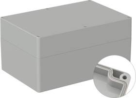 ABS enclosure, (L x W x H) 240 x 160 x 120 mm, light gray (RAL 7035), IP66, 5U340300