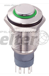 Przeł. przycisk. okrągły ON-(ON) wyst. ziel. 12V