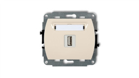 Trend Gniazdo Pojedyncze Usb-Aa Beżowy 1Gusb-1