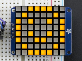 Adafruit Small 1.2" 8x8 Ultra Bright Square Yellow LED Matrix + Backpack