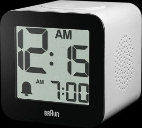BC25WP-DCF Digital alarm clock, optional voice message, white