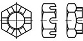 Nakrętki koronkowe M27 TOOLCRAFT TO-6861267 DIN 937 25 szt.
