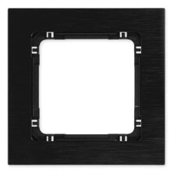 DECO Ramka uniwersalna pojedyncza - aluminium szczotkowane (ramka: czarna spód: czarny) 12-12-DRA-1