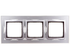 Simon 54 Nature Ramka potrójna szkło SREBRNA MGŁA DRN3/71