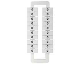Oznacznik do złączek (EURO) 2,5-70mm2 biały 43192 (nadruk 0) /1 blister=20 szt/