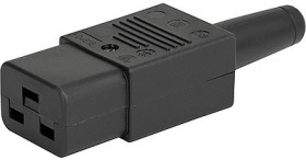 Jack C19, 3 pole, cable assembly, screw connection, 1.5 mm², black, 4795.0000