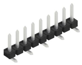 Pin header, 9 pole, pitch 2.54 mm, angled, black, SLLP5SMD0519Z