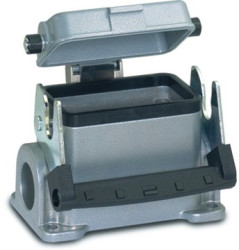 Surface mount housing, size HB16, aluminum alloy, 2 x PG21, angled, longitudinal bow locking, IP65, 10078900