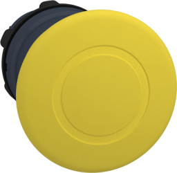 Mushroom pushbutton, for unlit pushbutton, unlit, waistband round, yellow, front ring dark gray, mounting Ø 22 mm, ZB5AT5