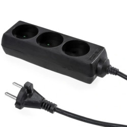 Przedłużacz elektryczny Listwa zasilająca na 3 gniazda 2P czarna 1,5m ECO PLASTROL