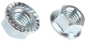 Nakrętka sześciokątna z kołnierzem M12 Kołnierz ząbkowany Stalowe, ocynkowana