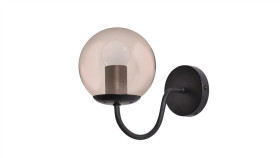 Kinkiet Klasyczny Hook Z Szklanym Kloszem W Kształcie Kuli Czarny Lp-125/1W...