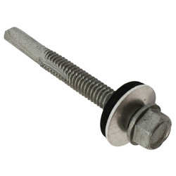 ForgeFix TechFast Roof Sheet to Steel Hex Screw&amp;Washer No.5 Tip 5.5x40mm Box100