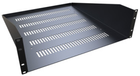 Shelf, steel, (W x H x D) 490 x 133 x 508 mm, 3 U, black, RASV190520BK1