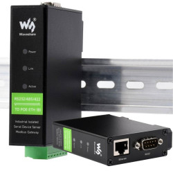 Konwerter RS232 RS485 RS422 do Ethernet PoE Waveshare izolowany przemysłowy