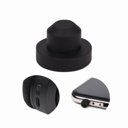 Silikonowa zaślepka portu sieciowego Audio - czarna - zatyczka portu sieciowego