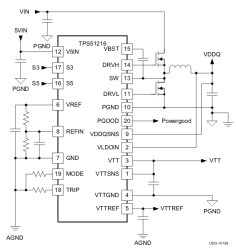 DDR2/3/3L/4 Memory Power Solution Synchronous Buck Controller, 2-A LDO, Buffered Reference