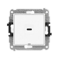 MINI Mechanizm gniazda pojedynczego 1xUSB C-C, bez pola opisowego biały mat 25MGUSBBO-7