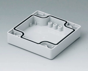 ABS enclosure shell, (L x W x H) 80 x 80 x 20 mm, light gray (RAL 7035), C0080801