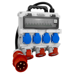 Rozdzielnica budowlana TR-S 32A 2x16A 4x230V Schuko Doktorvolt DV-7273-D