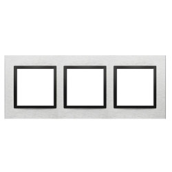 Simon 54 Nature Ramka 3-krotna metalowa, Inox Nero DRN3/82