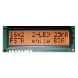 WYŚWIETLACZ LCD 2x16 1602B FHA K/A AMBER BIG DUŻE ZNAKI 16x2 CYRYLICA