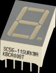 SC56-11SURKWA 7-segment display, hyper red, 14.2 mm, according to cathode